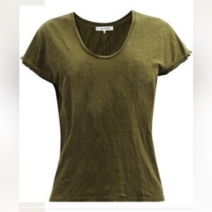Frame organic linen easy scoop neck tee